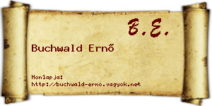 Buchwald Ernő névjegykártya